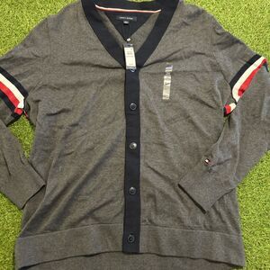 BRAND NEW Tommy Hilfiger Button Down Cardigan Men's Size 2XLT Gray NWT